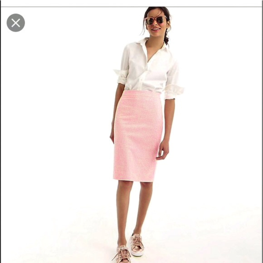 J.Crew No. 2 Pencil Skirt Pink Gingham